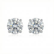 Round Solitaire Stud Earrings | Classic 925 Sterling Silver